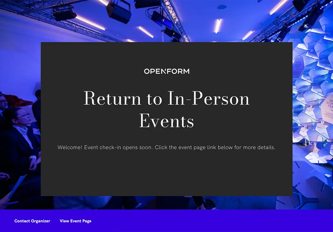 Theme Virtual Event Check-In