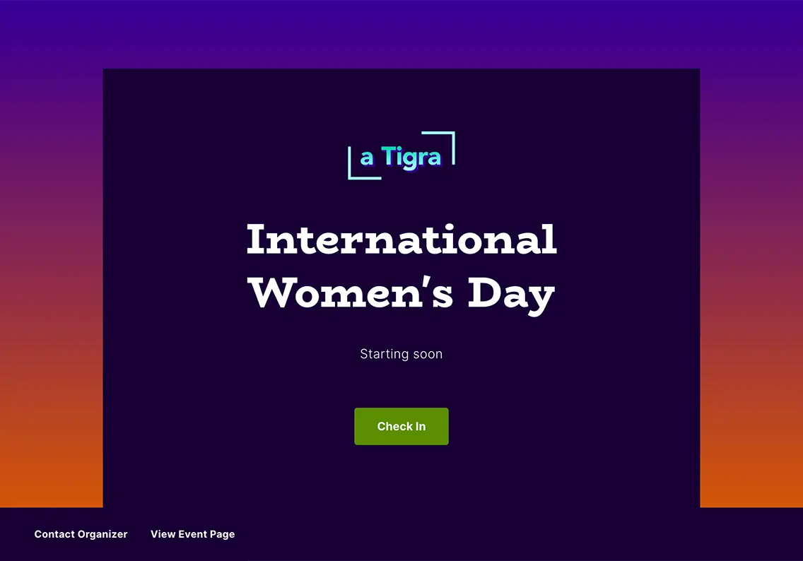 Theme Virtual Event Check-In