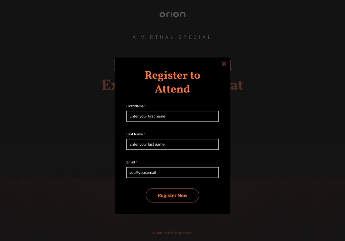 Theme Registration Form Template