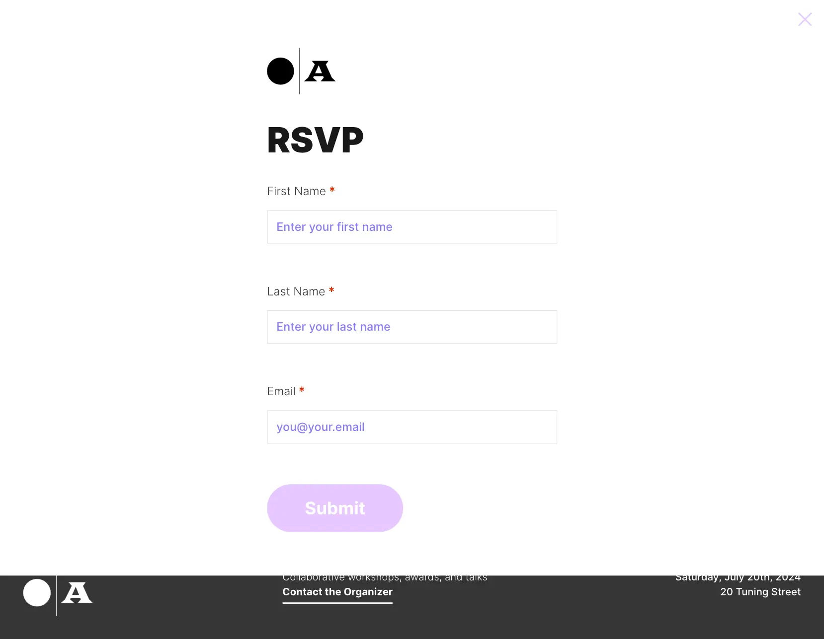 Theme Registration Form Template