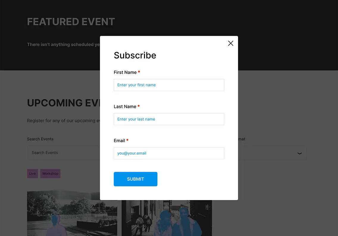 Theme Registration Form Template