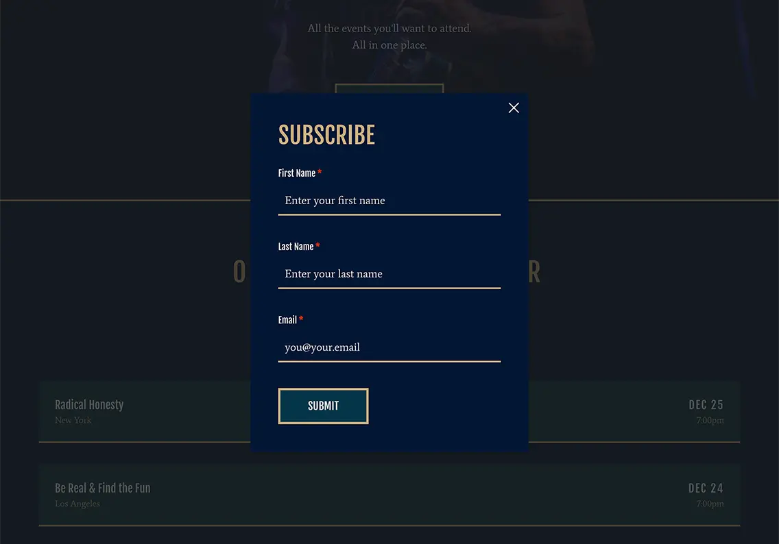 Theme Registration Form Template