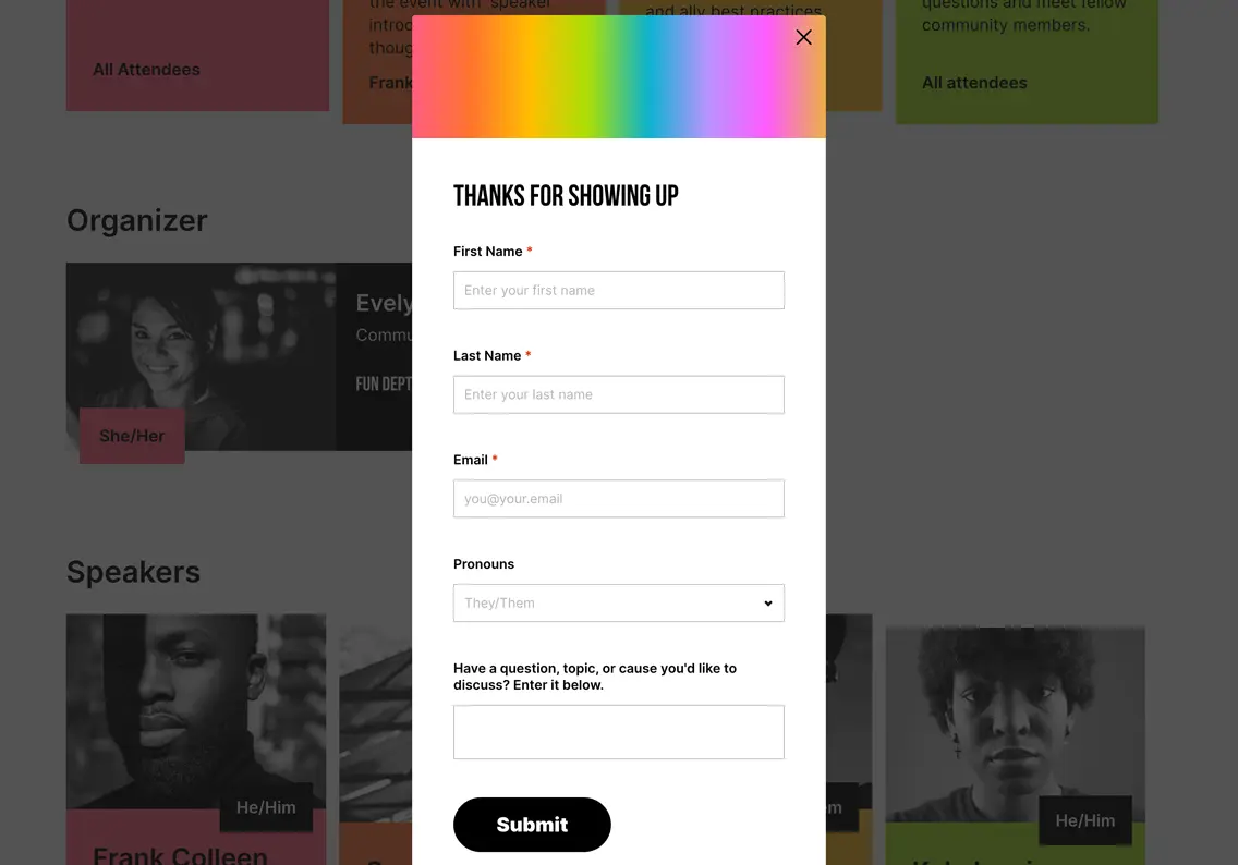 Theme Registration Form Template