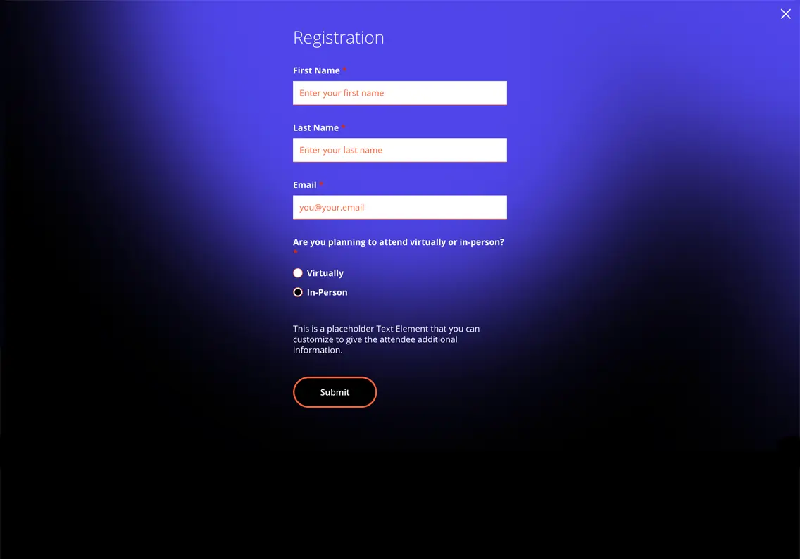 Theme Registration Form Template