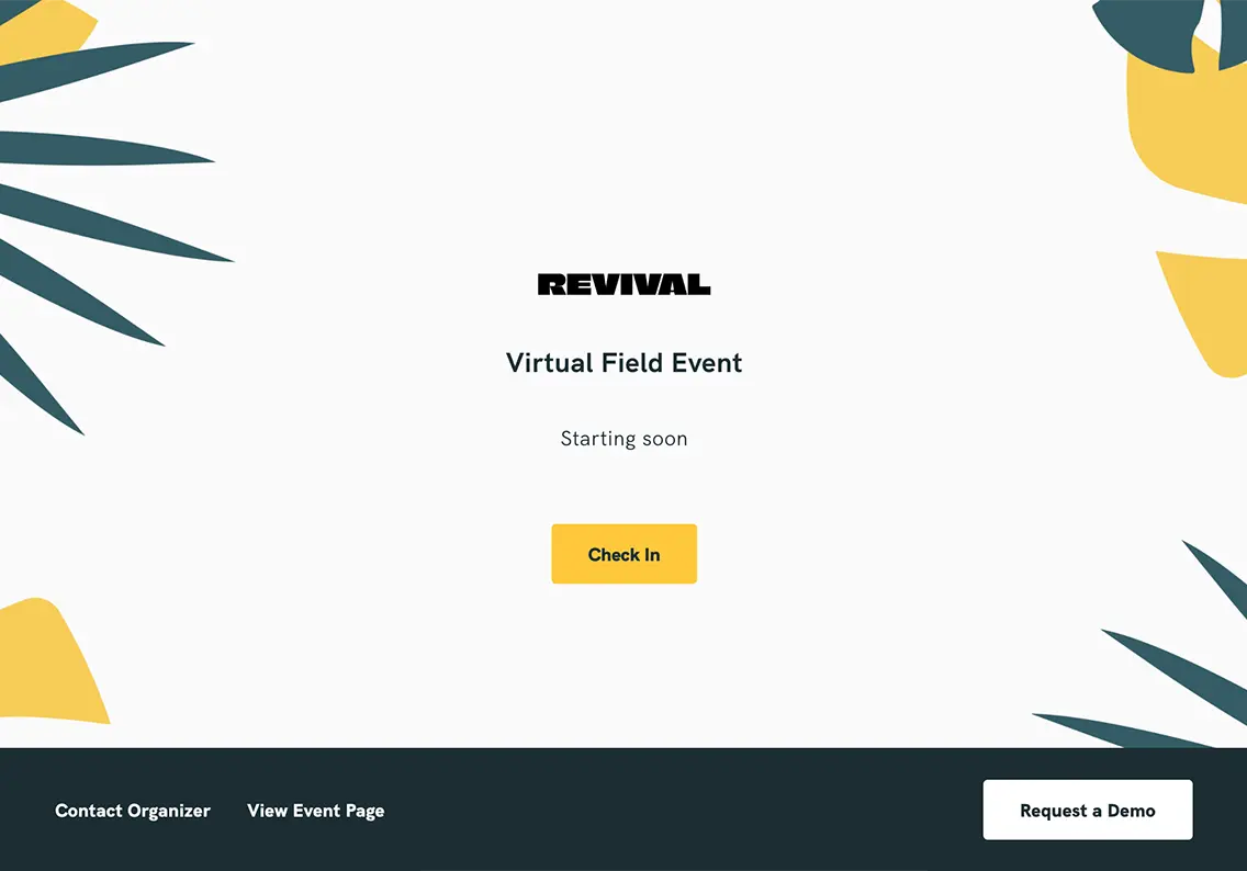 Theme Virtual Event Check-In
