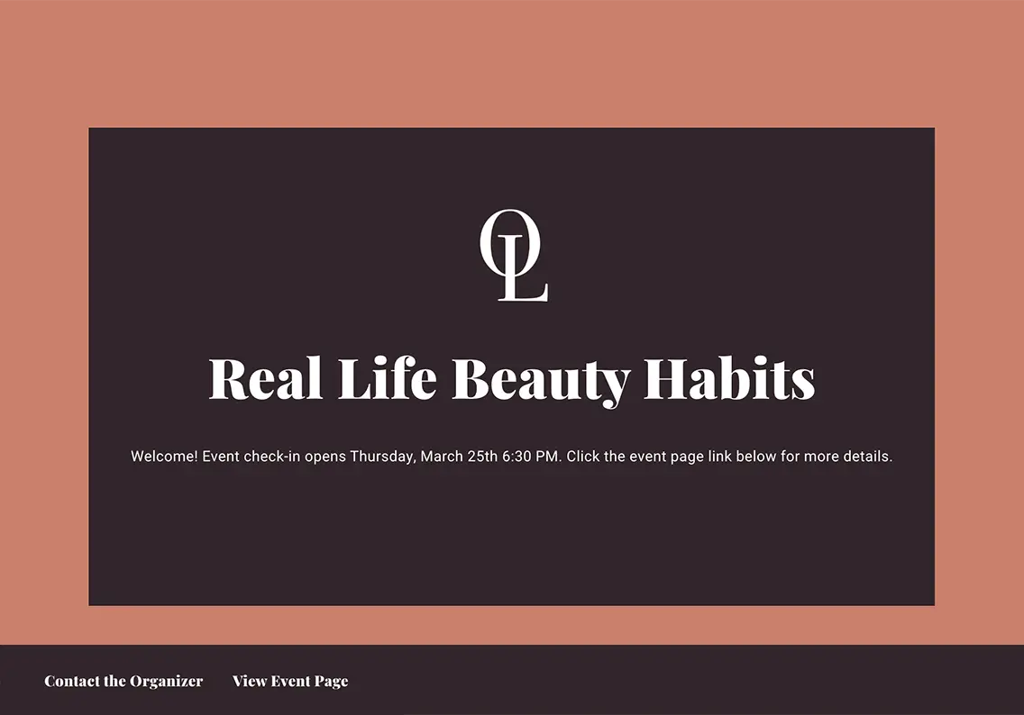Theme Virtual Event Check-In