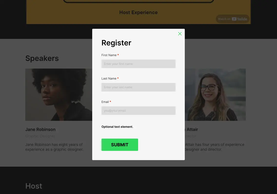 Theme Registration Form Template