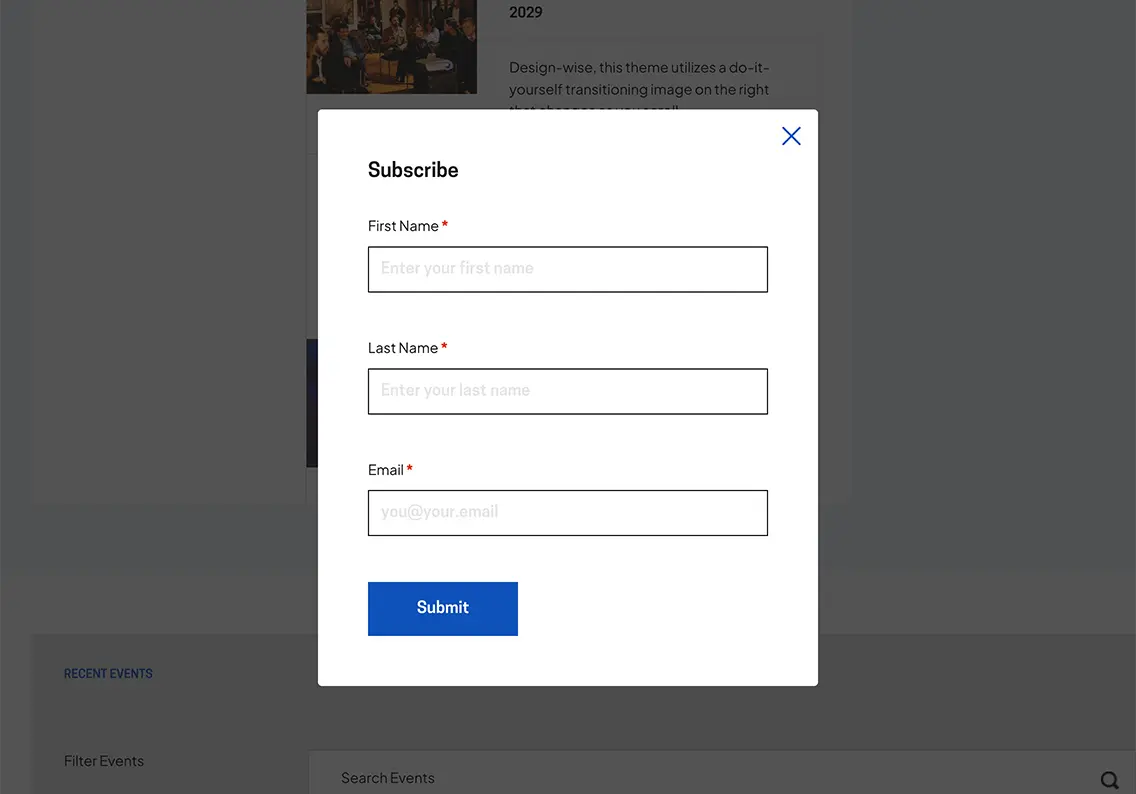 Theme Registration Form Template