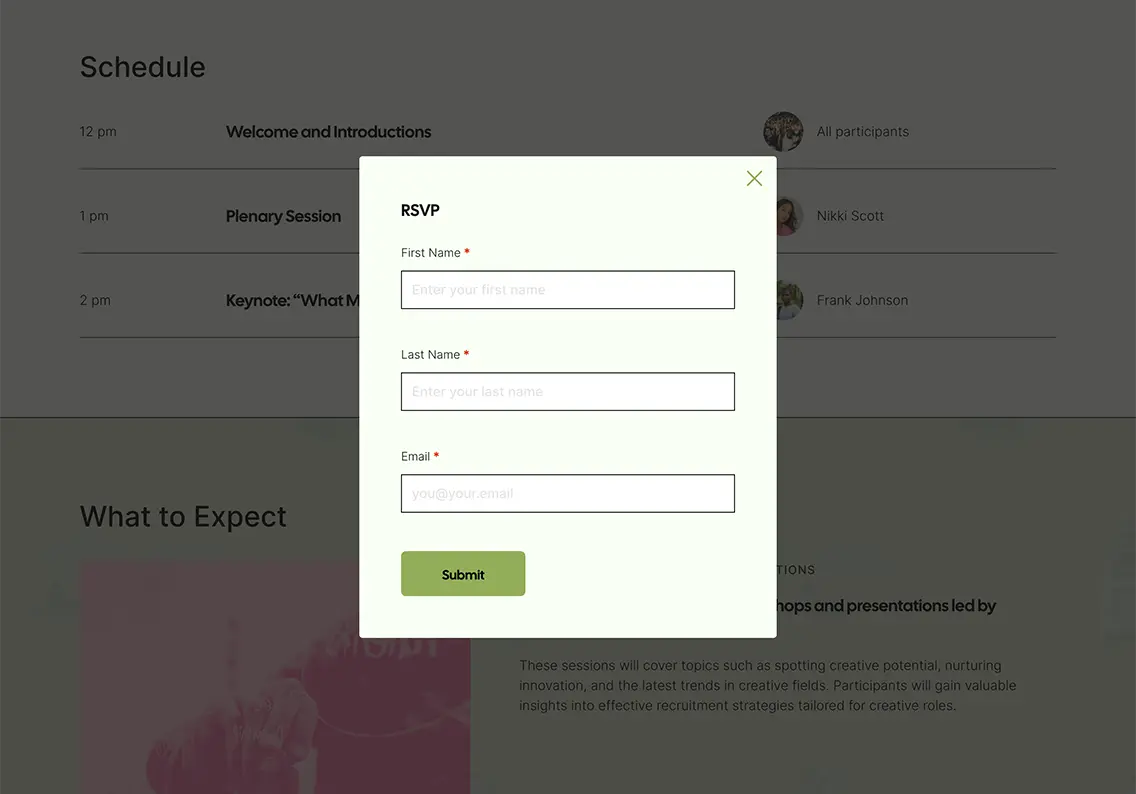 Theme Registration Form Template