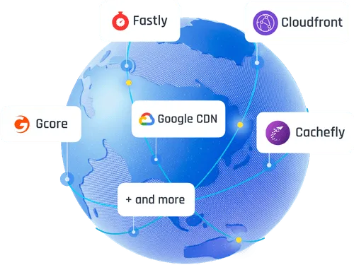 A globe with several different types of logos on it.