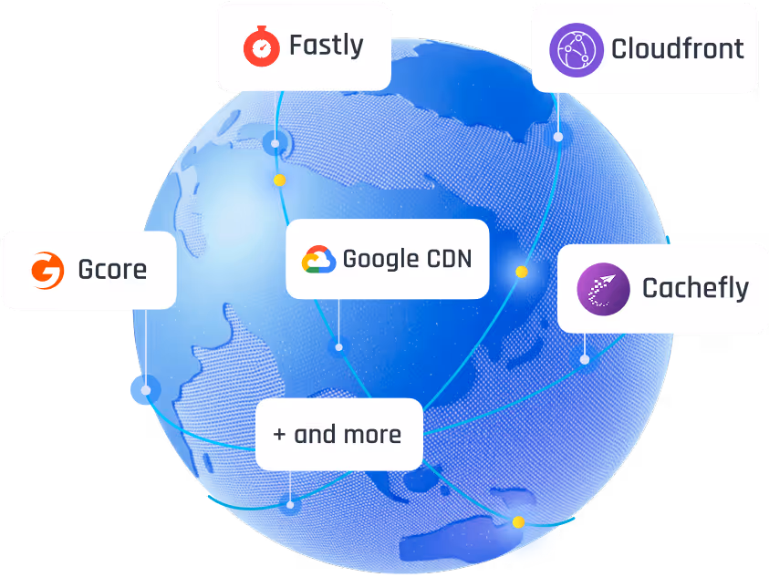 A globe with several different types of logos on it.