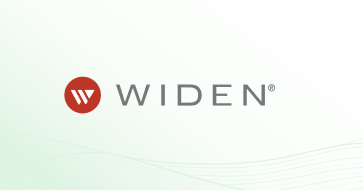 WIDEN logo with decorative background