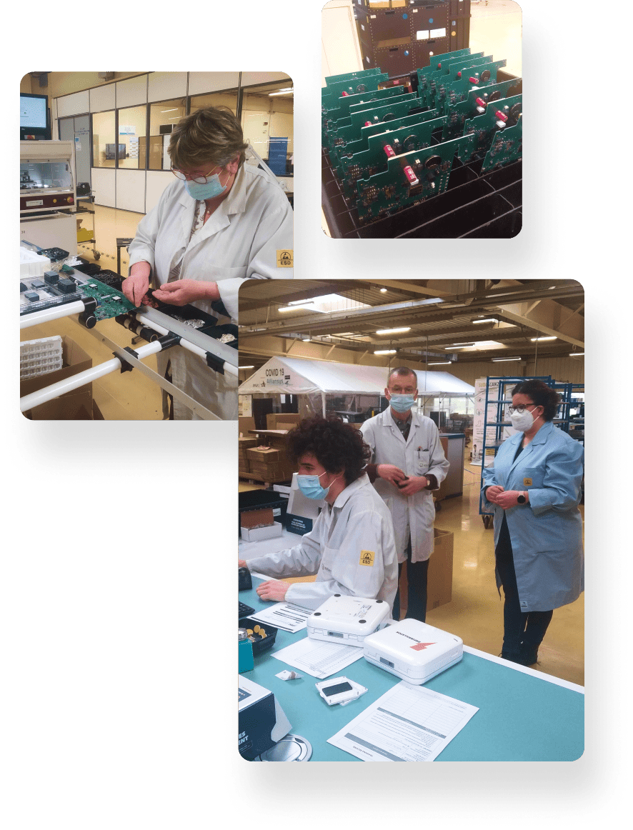 Production des cartes électroniques du défibrillateur Clark dans notre usine de Normandie
