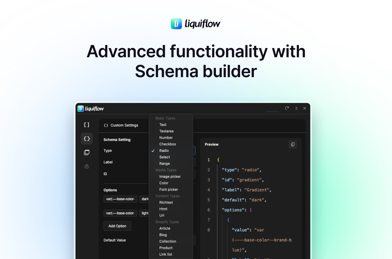 Advanced Schema Builder