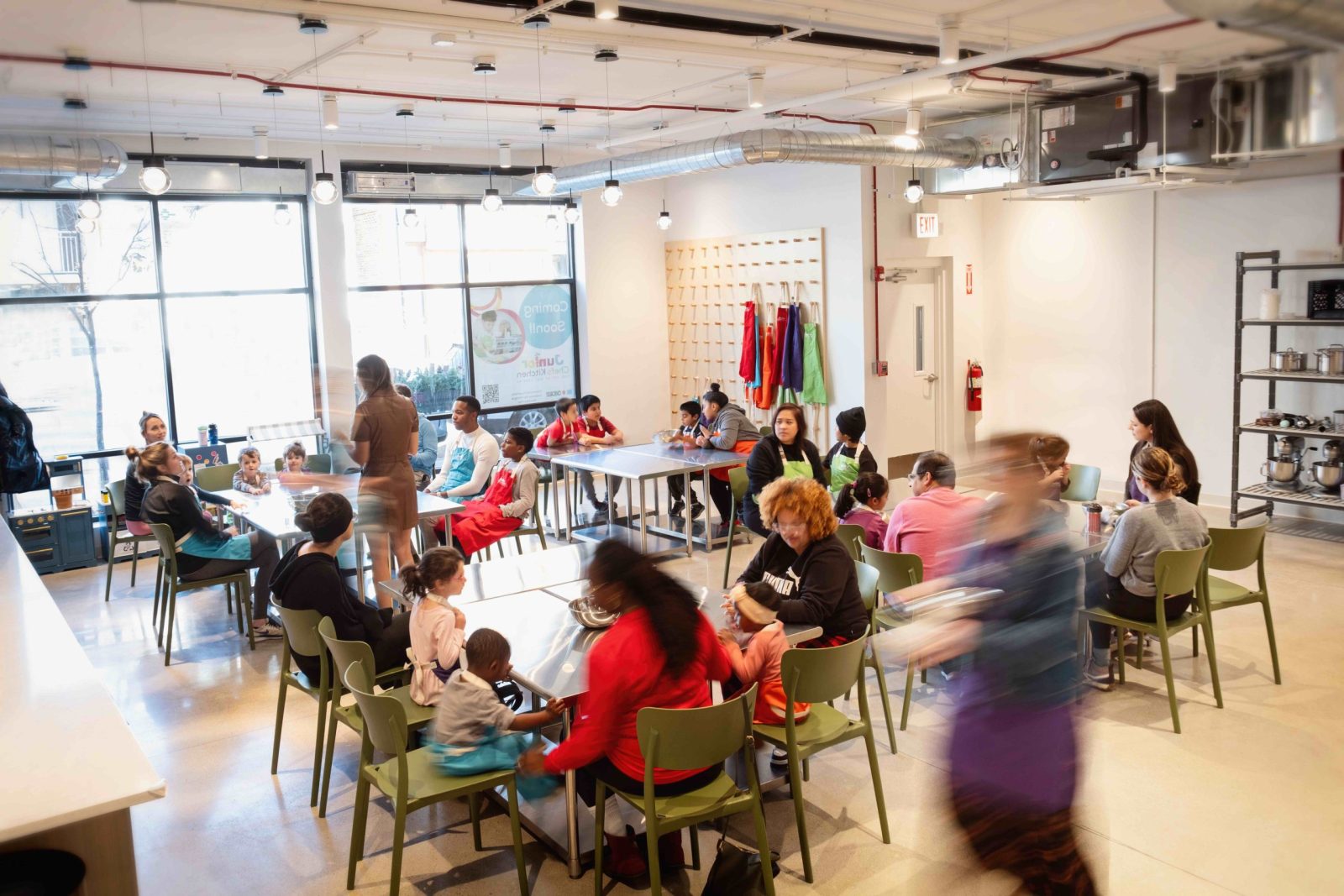 Kids cooking at Junior Chefs Kitchen ahead of the West Loop expansion
