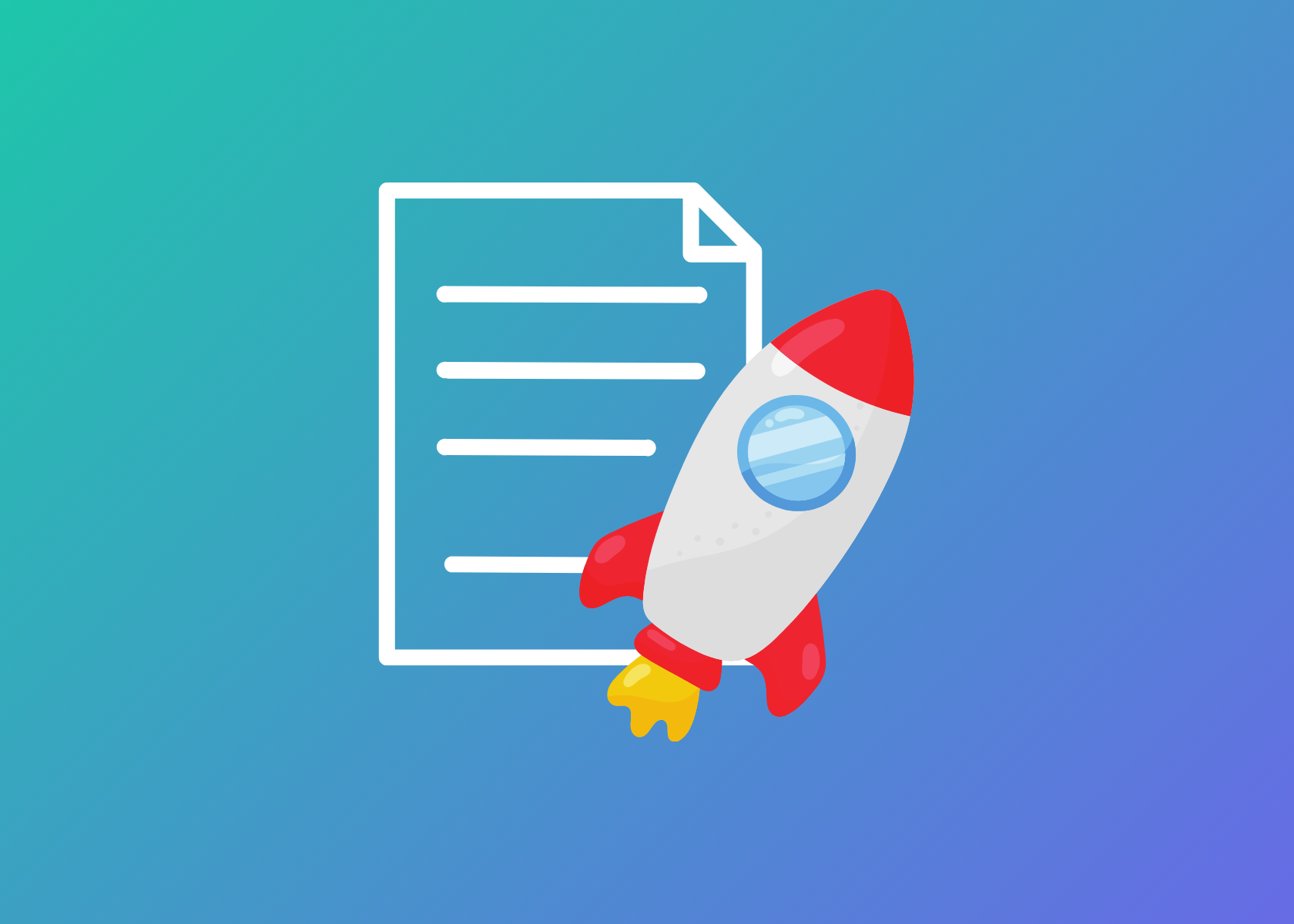 Rocketship and notes icon