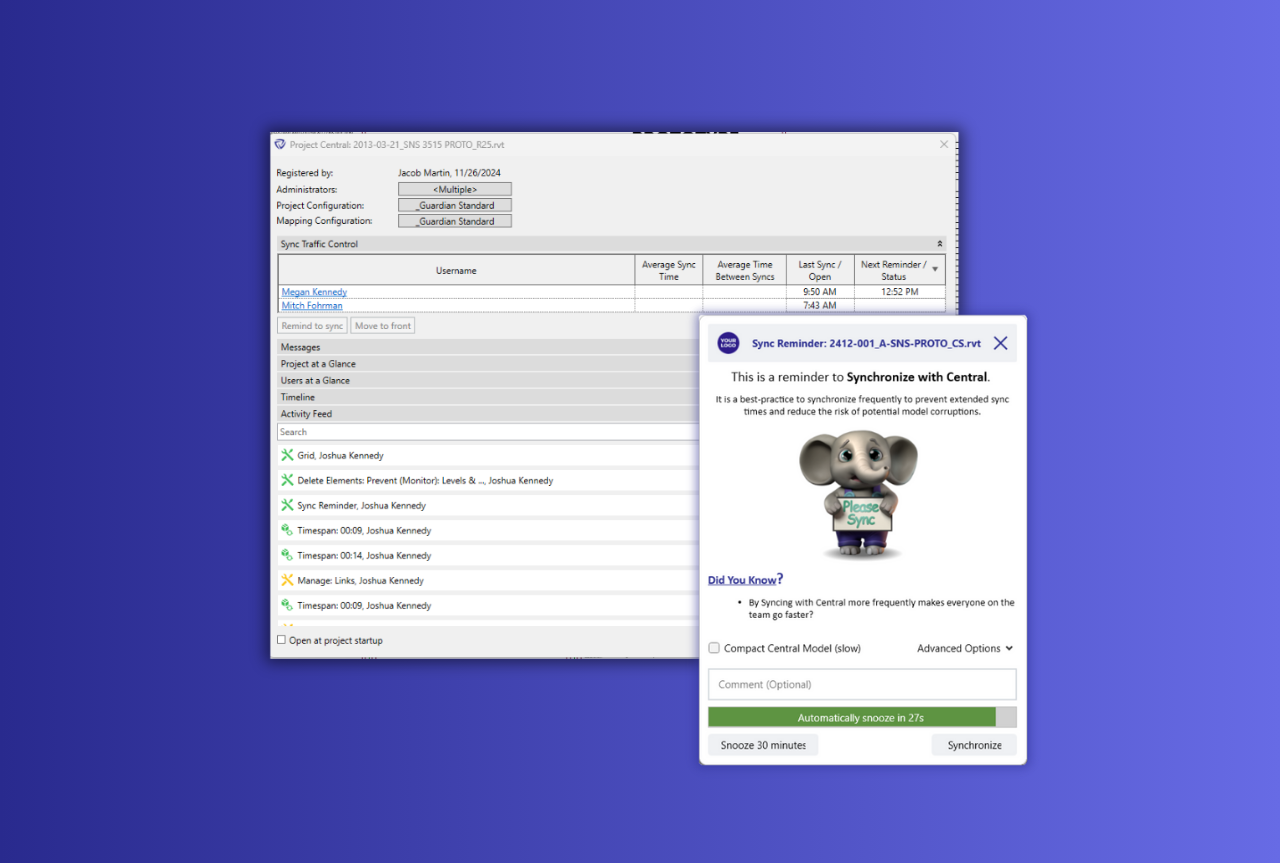 Sync Traffic Control in Project Central and Command Message