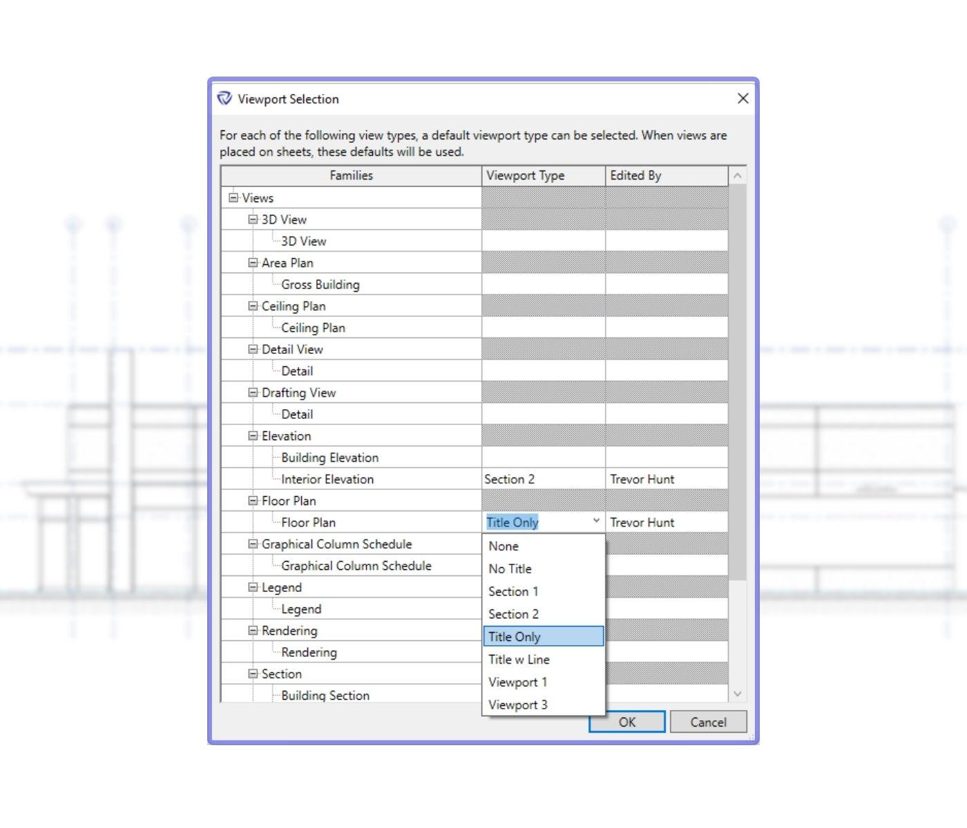 Viewport selection admin settings