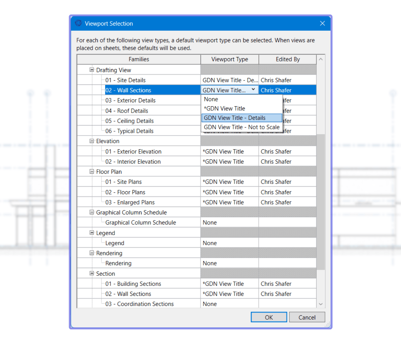 Viewport selection dialog