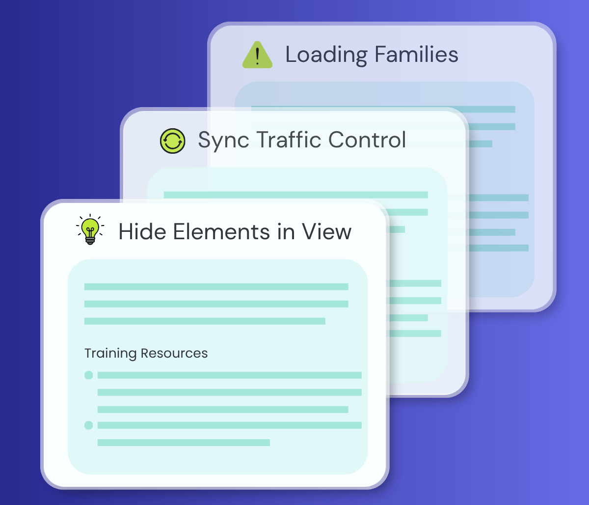 Three command messages stacked