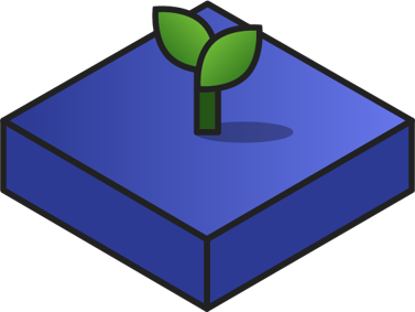 Sprout with two leaves