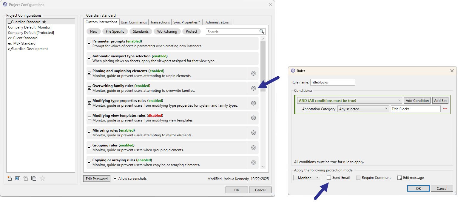 Custom Interactions email settings