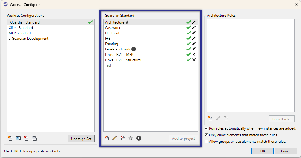 Worksets within Workset Configurations