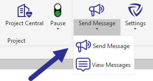 Guardian Messages dropdown in the ribbon