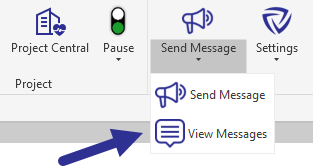 Send Message dropdown in the Guardian Ribbon