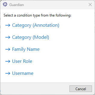 Guardian condition types for family overwrite protections