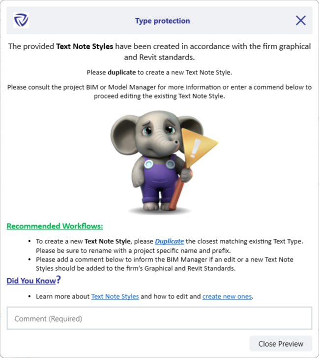 Command Message for Type Protections