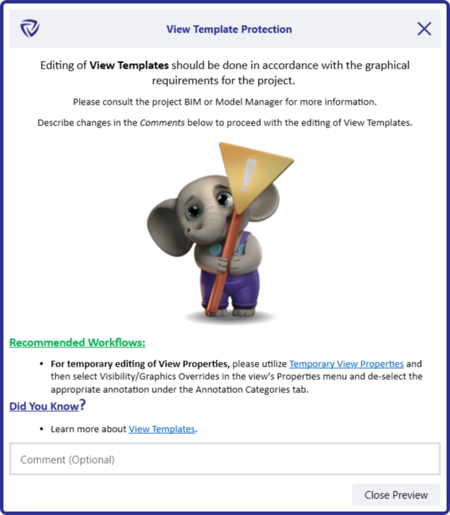 View Template Command Message