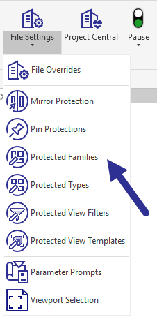 Protected Families in the File Settings menu