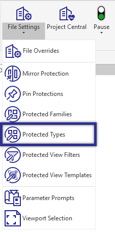 Arrow pointing to Protected Types in the navigation