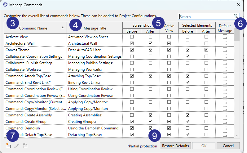 Guardian 3.3 Manage Commands Tab