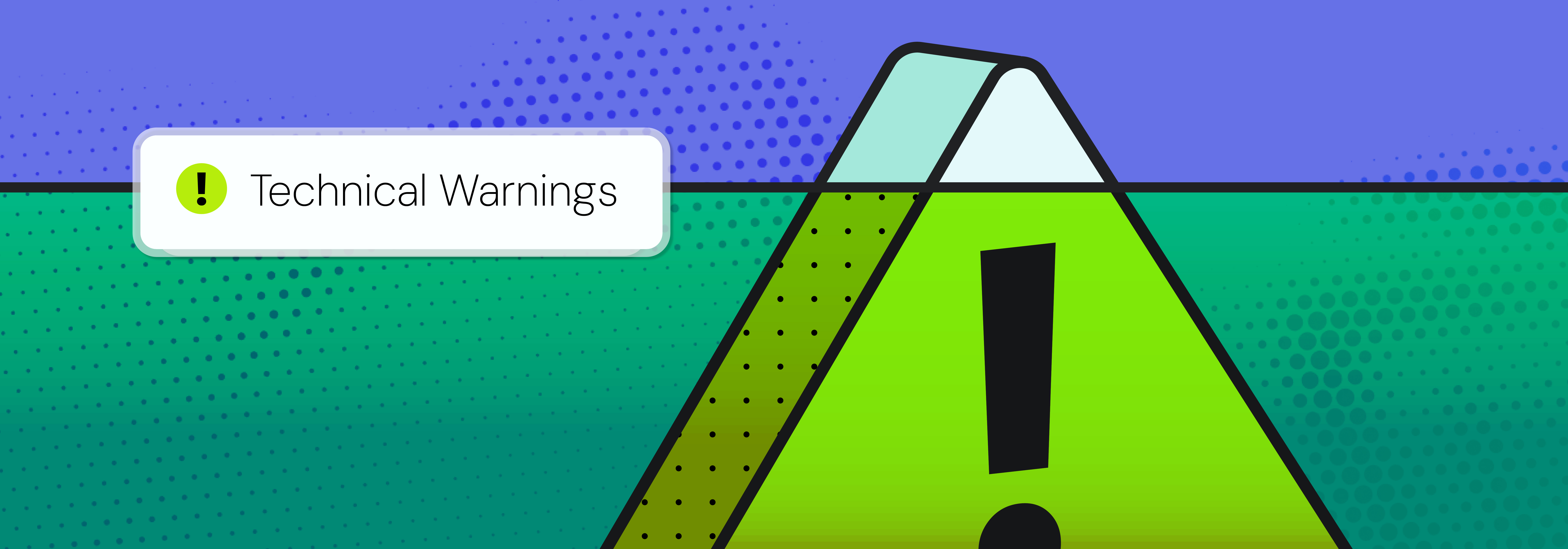 Warning symbol half way covered