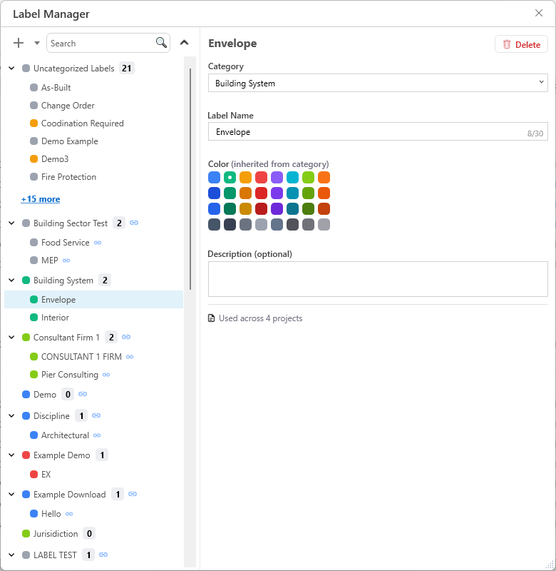 Edit or Delete a Label Category