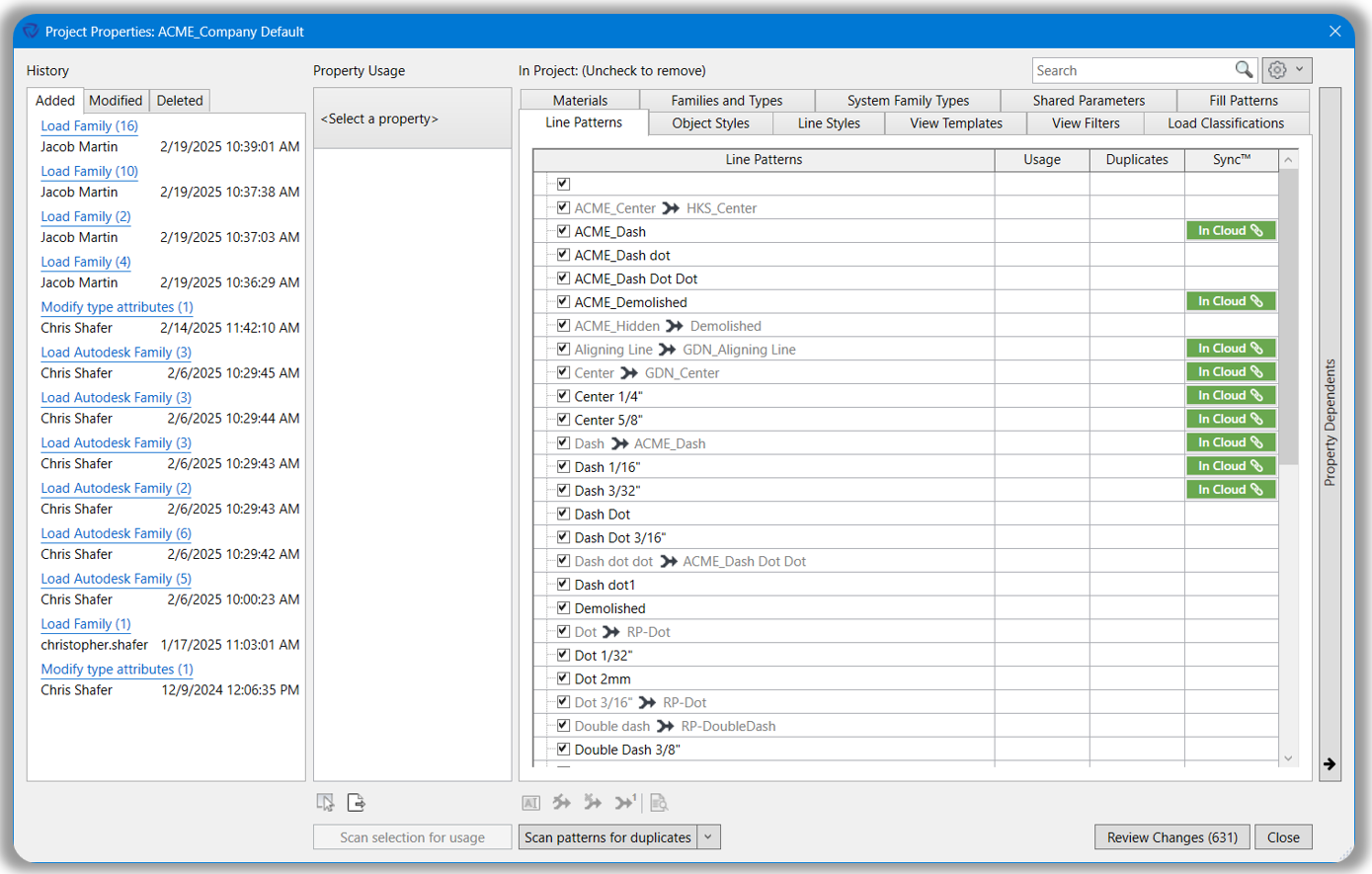 Model Properties dialog with mappings