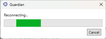 Sync Traffic Control Reconnecting dialog