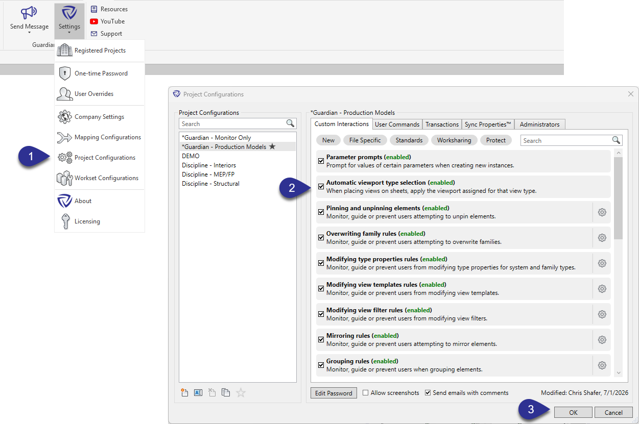 Enable Viewport Selection within your Project Configuration
