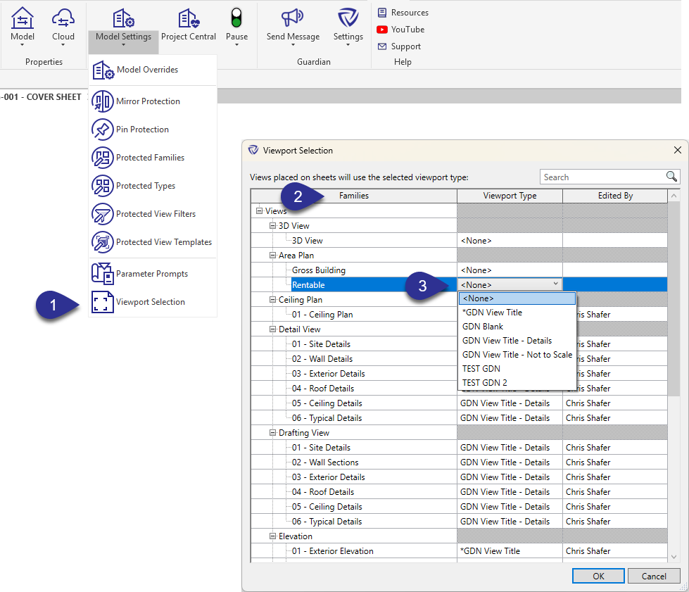 Viewport Selection dialog
