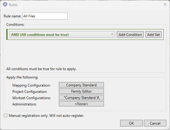 Rules dialog