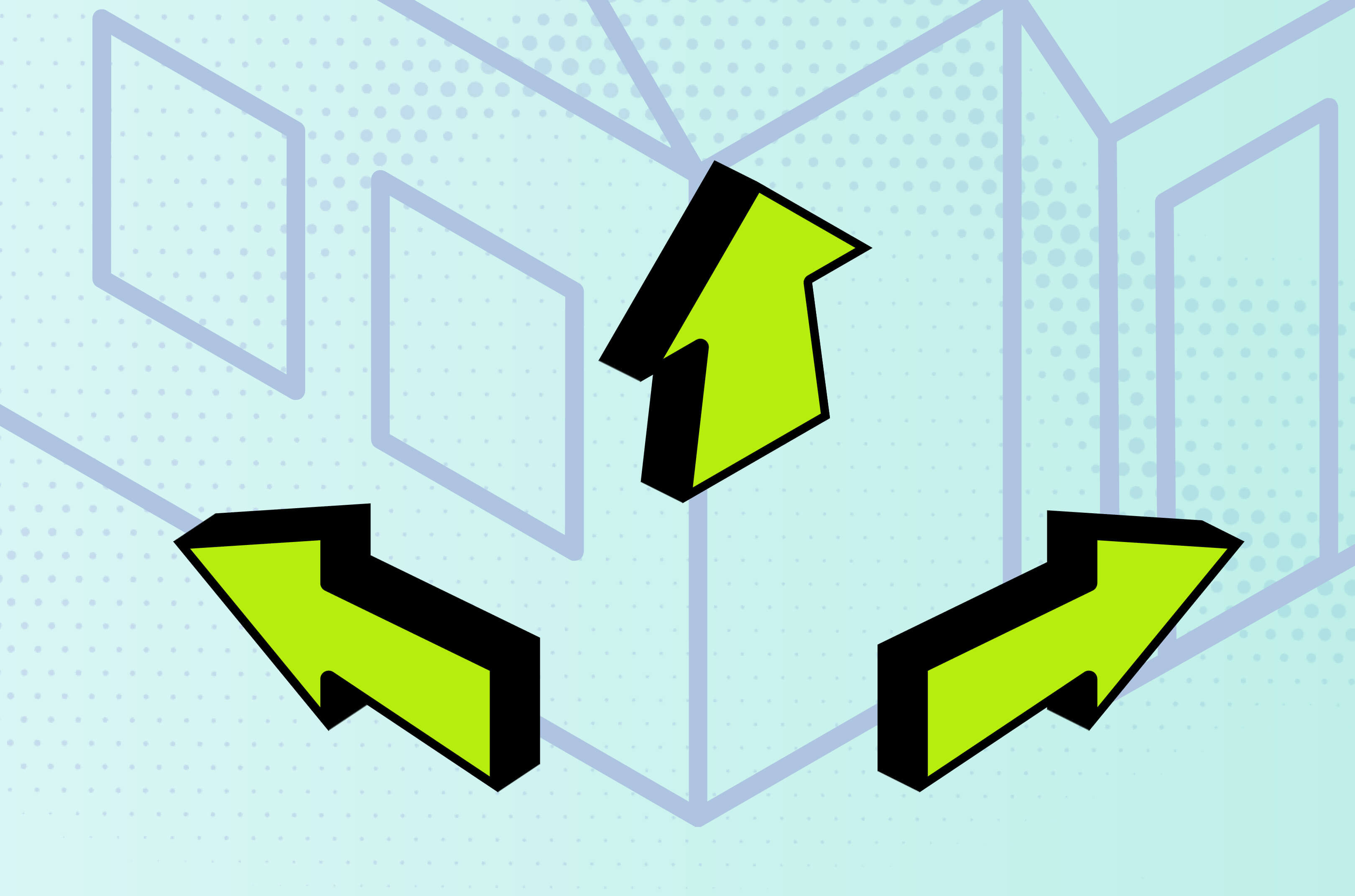 three arrows pointing in each direction