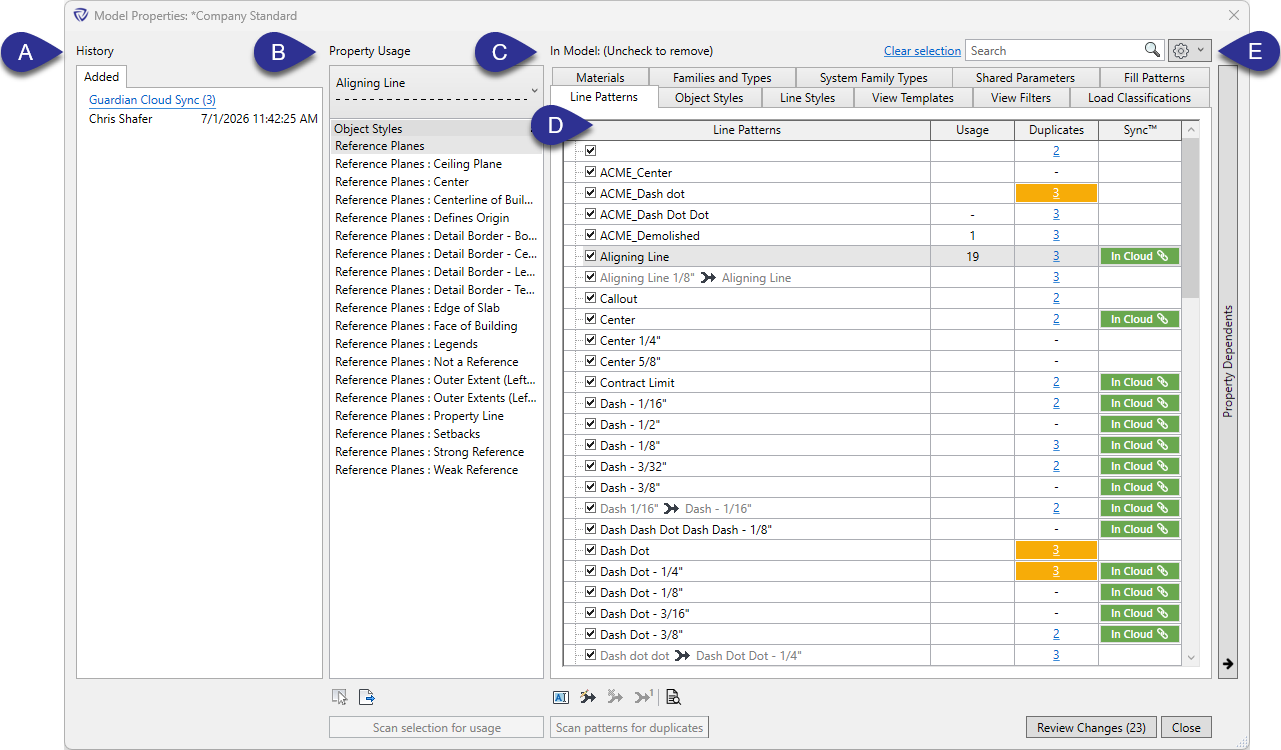Model Properties dialog walkthrough