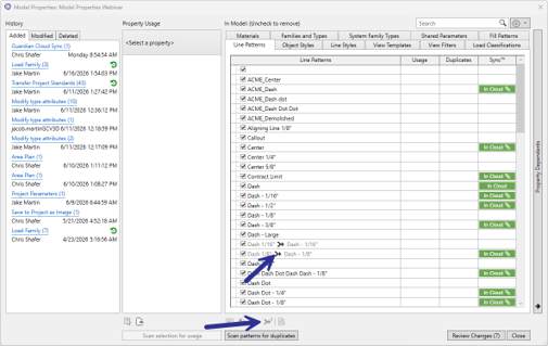 One time mapping from model properties dialog