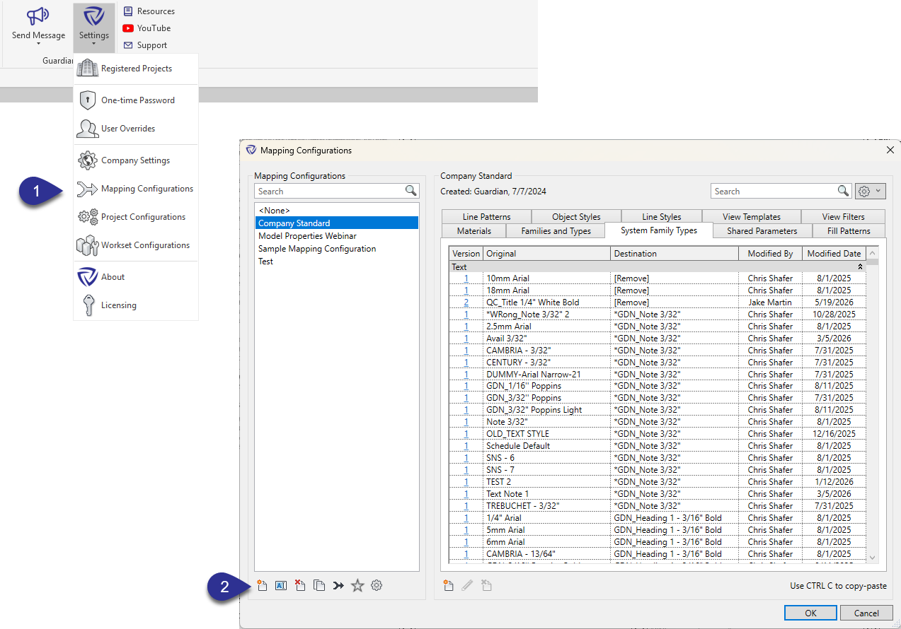 create a new mapping config
