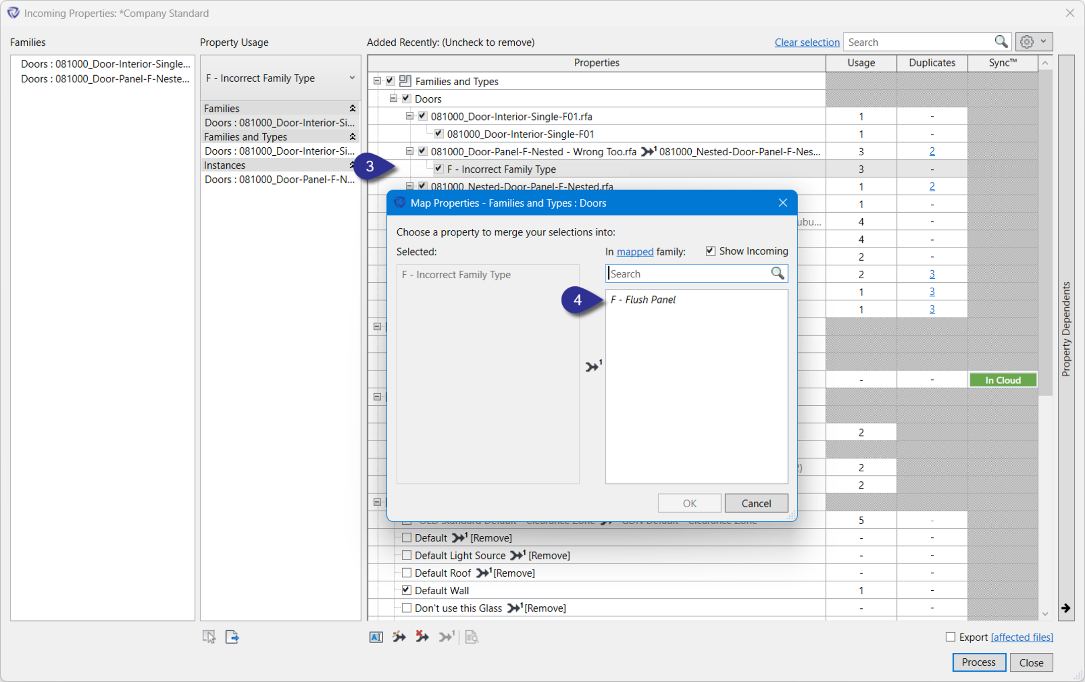 Incoming Properties to select mapping