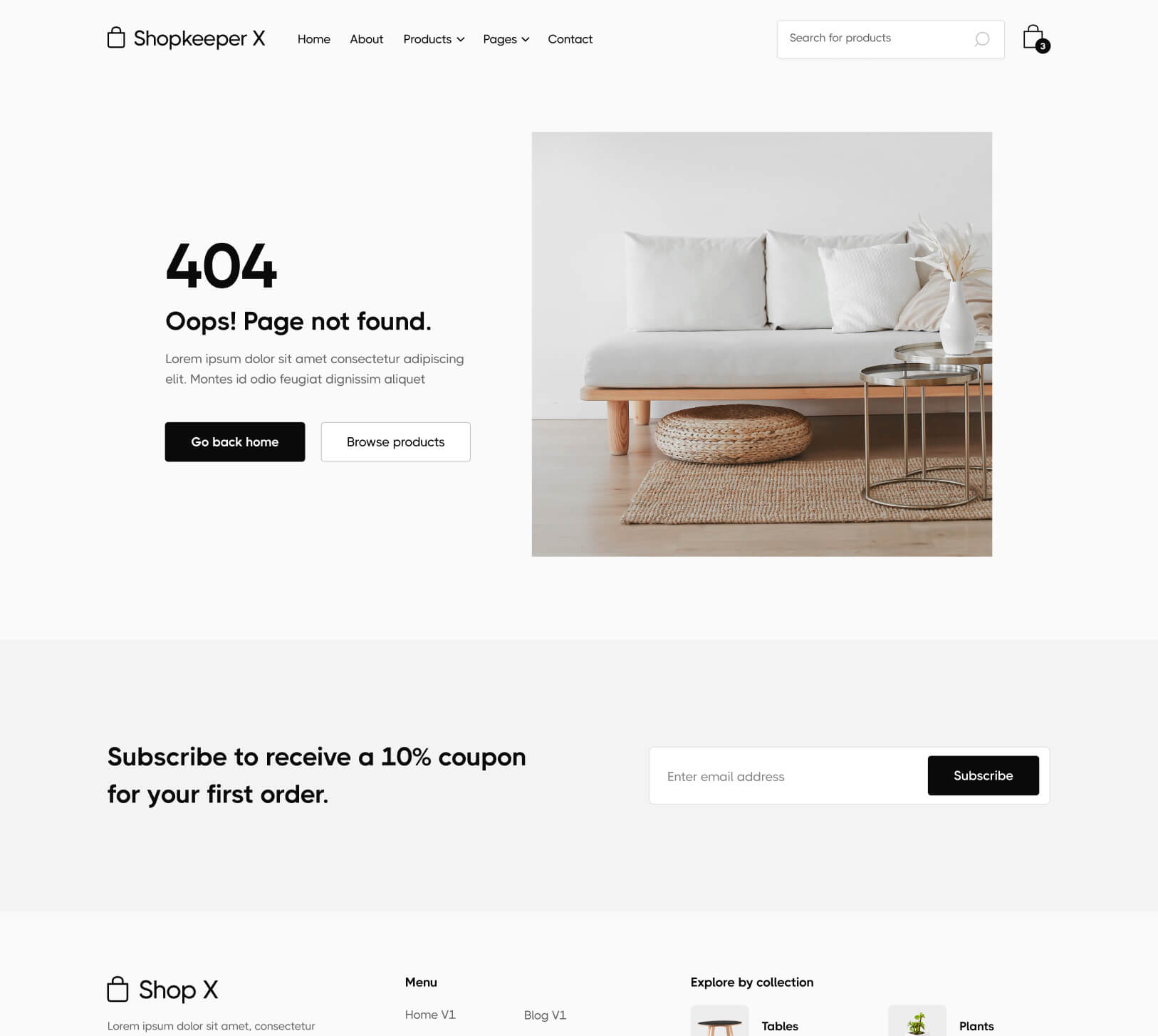 404 - Shopkeeper X Webflow Template