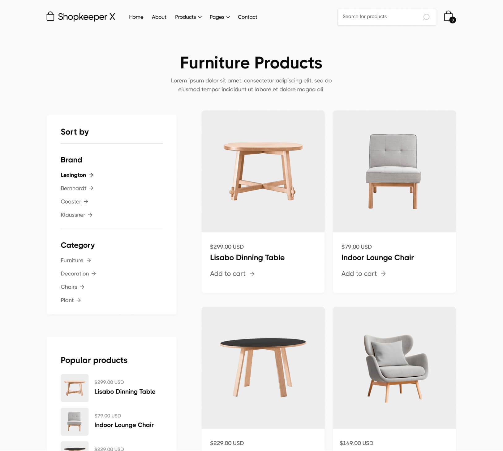 Product Category - Shopkeeper X Webflow Template