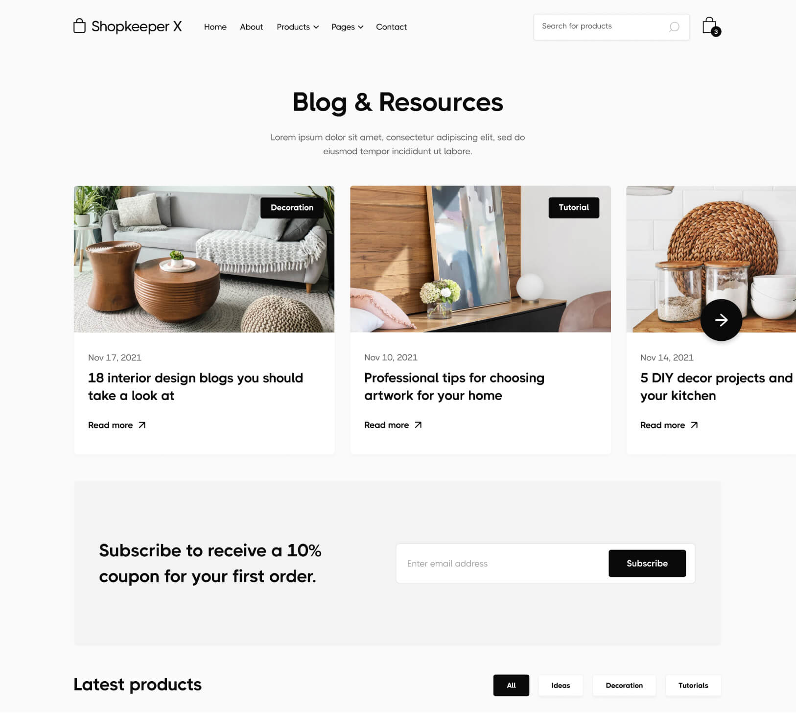 Blog V1 - Shopkeeper X Webflow Template